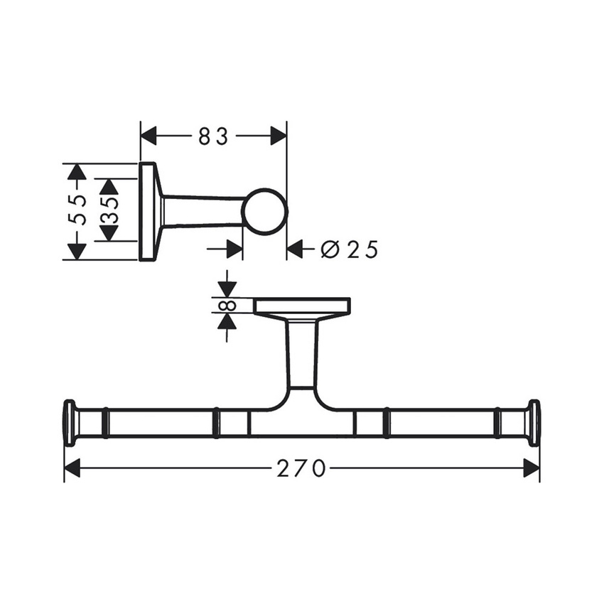 Immagine di Axor UNIVERSAL CIRCULAR porta rotolo doppio, finitura cromo 42857000