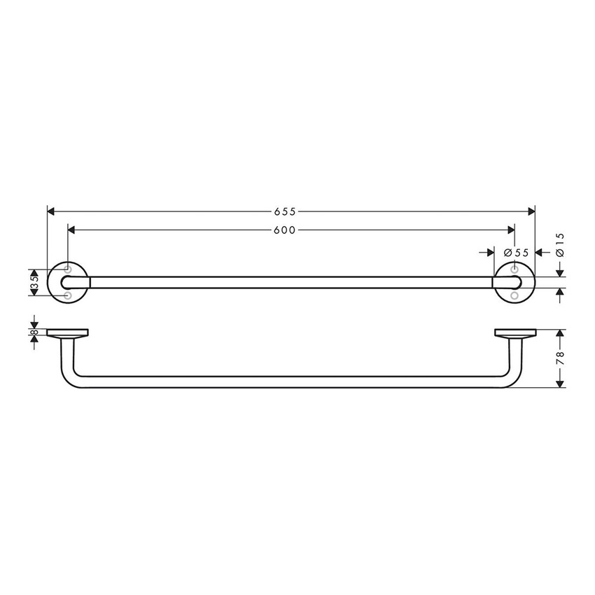 Immagine di Axor UNIVERSAL CIRCULAR sbarra porta asciugamano L.60 cm, finitura cromo 42860000