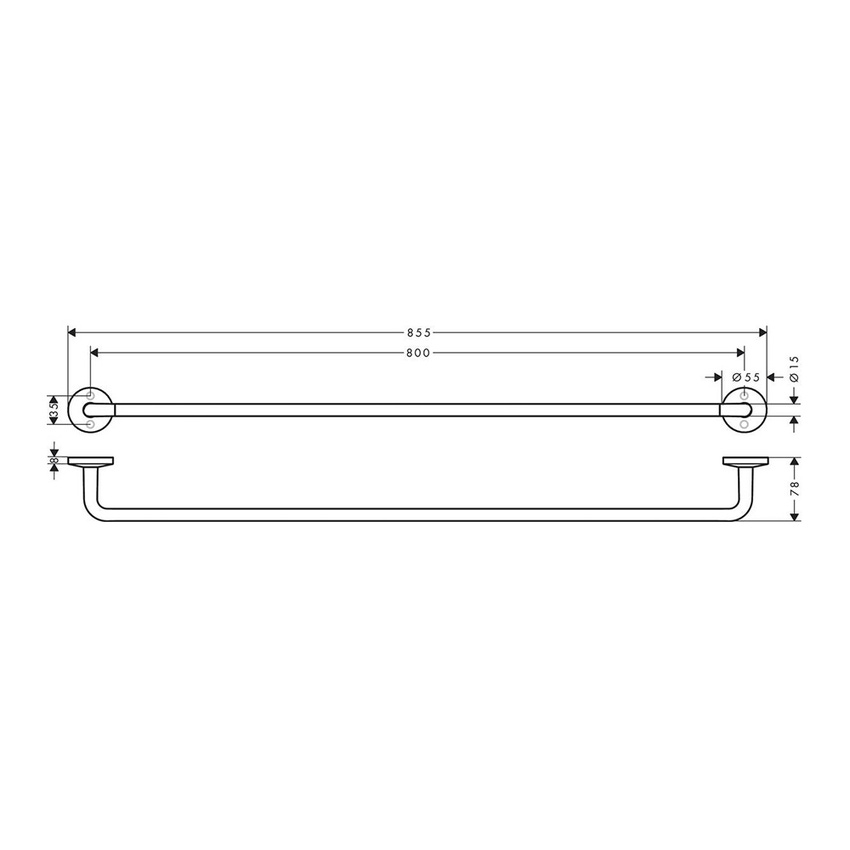 Immagine di Axor UNIVERSAL CIRCULAR sbarra porta asciugamano L.80 cm, finitura cromo 42880000