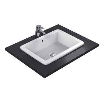 Immagine di Ideal Standard STARADA lavabo da incasso soprapiano L.60 P.44 cm, senza foro rubinetteria, con troppopieno, colore bianco K078001