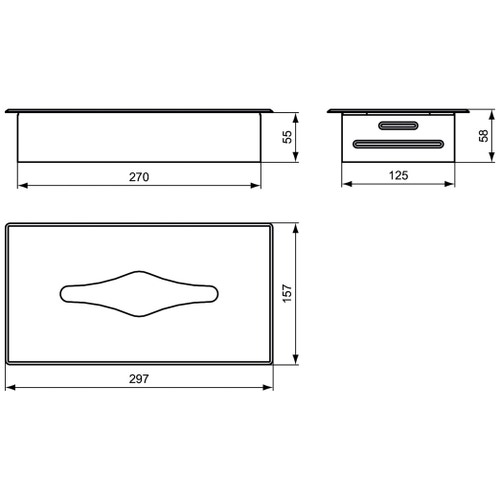 Colombo Design B99960CR CONTRACT porta Kleenex quadrato in ABS cromato,  finitura cromo