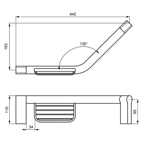 Immagine di Ideal Standard CONNECT maniglia per vasca da bagno con porta sapone, finitura cromo A9160AA