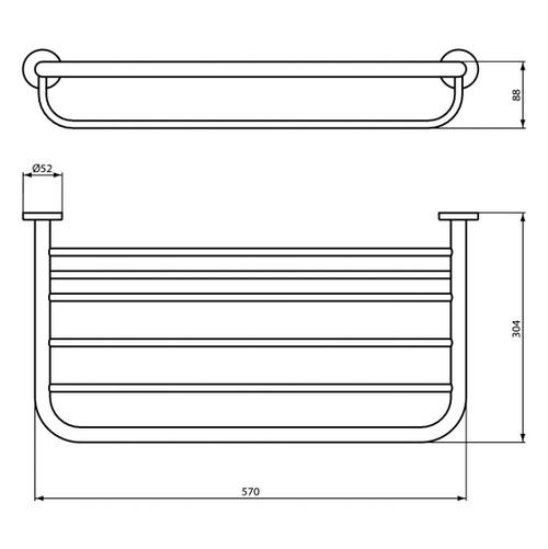 Immagine di Ideal Standard IOM portasciugamani a rastrelleria, finitura cromo A9106AA