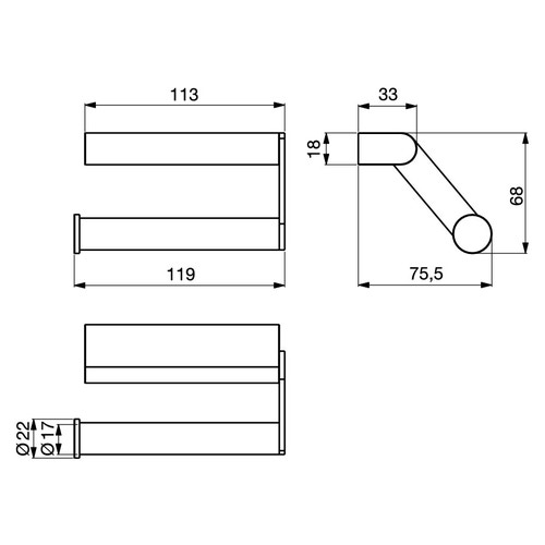 Immagine di Ideal Standard CONNECT portarotolo senza copertura, finitura cromo N1381AA