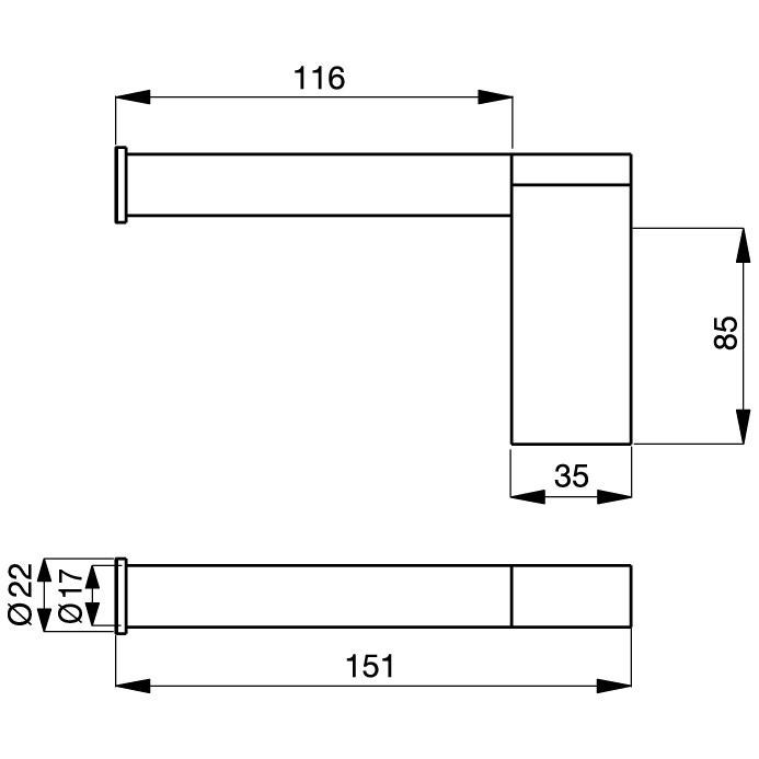 Immagine di Ideal Standard CONNECT portarotolo di cortesia, finitura cromo N1383AA