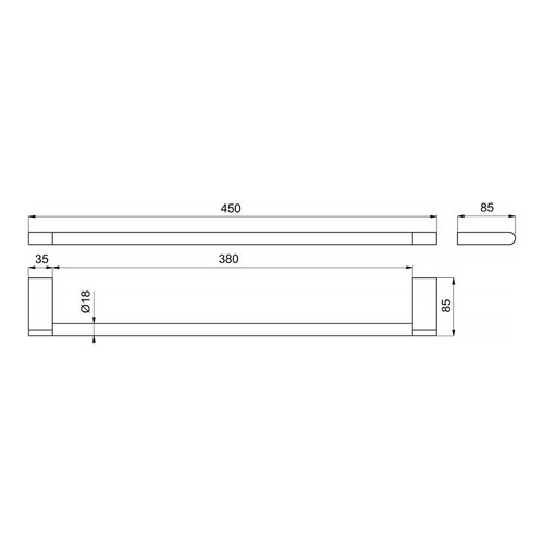 Immagine di Ideal Standard CONNECT barra portasciugamani L.45 cm, finitura cromo N1386AA
