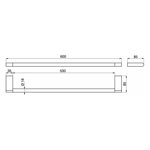 Immagine di Ideal Standard CONNECT barra portasciugamani L.60 cm, finitura cromo N1387AA