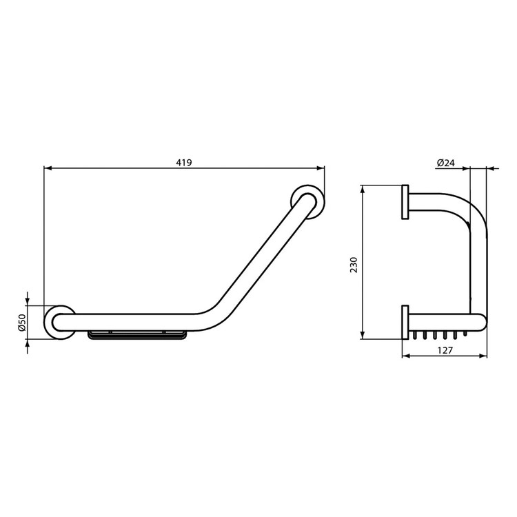 Ideal Standard A9114AA IOM maniglia per vasca da bagno con porta sapone,  finitura cromo