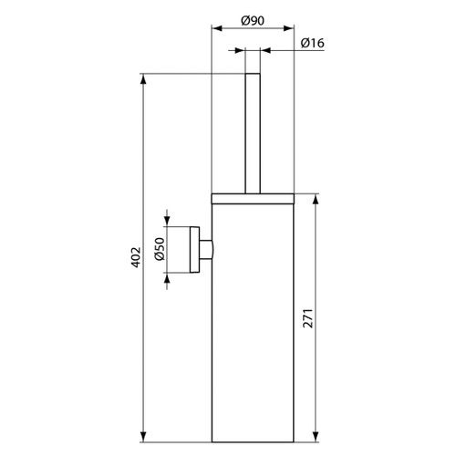 Immagine di Ideal Standard CONNECT porta scopino per installazione a parete, finitura acciaio inossidabile A9128MY