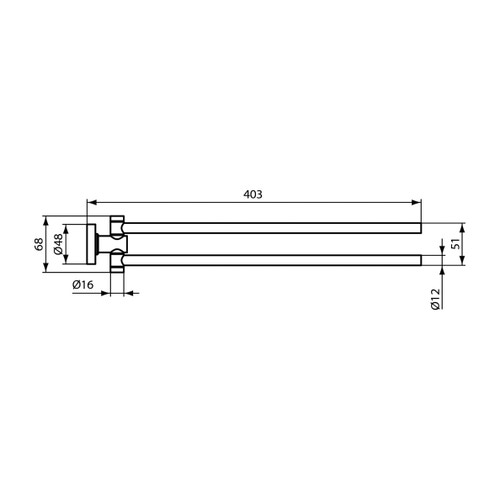 Immagine di Ideal Standard IOM barra portasciugamani doppia P.40 cm, finitura cromo A9131AA