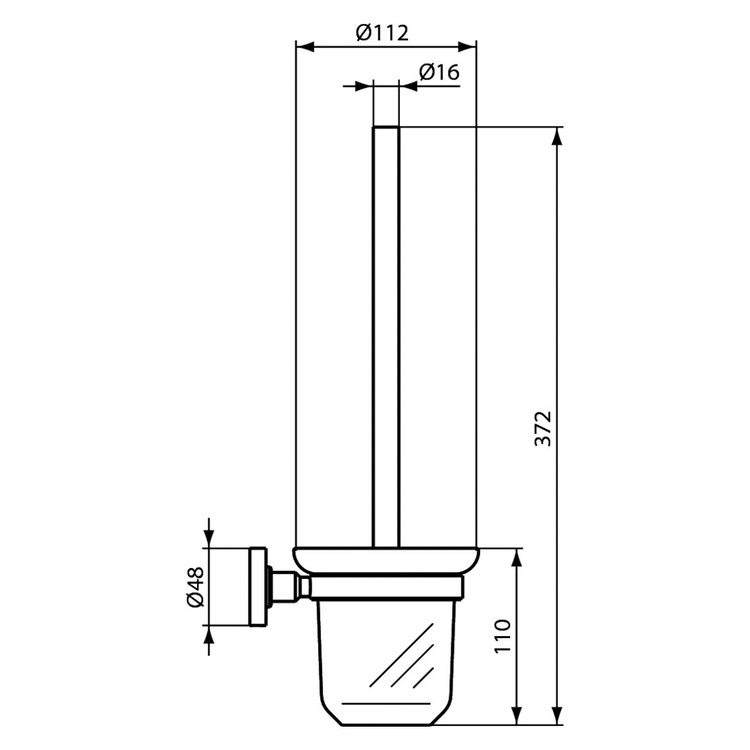 Ideal Standard IOM - Scopino WC con supporto, nero/vetro satinato A9119XG