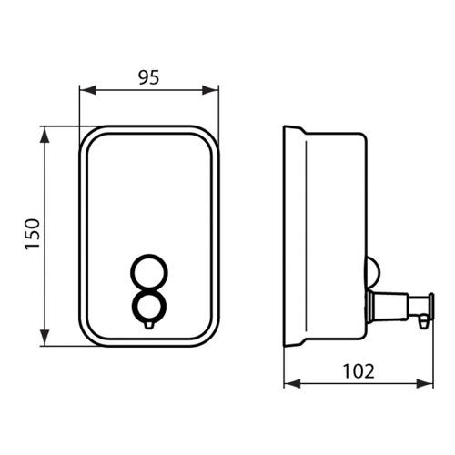 Immagine di Ideal Standard IOM dispenser sapone per installazione a parete, capacità 0.5 l, finitura acciaio inossidabile A9109MY