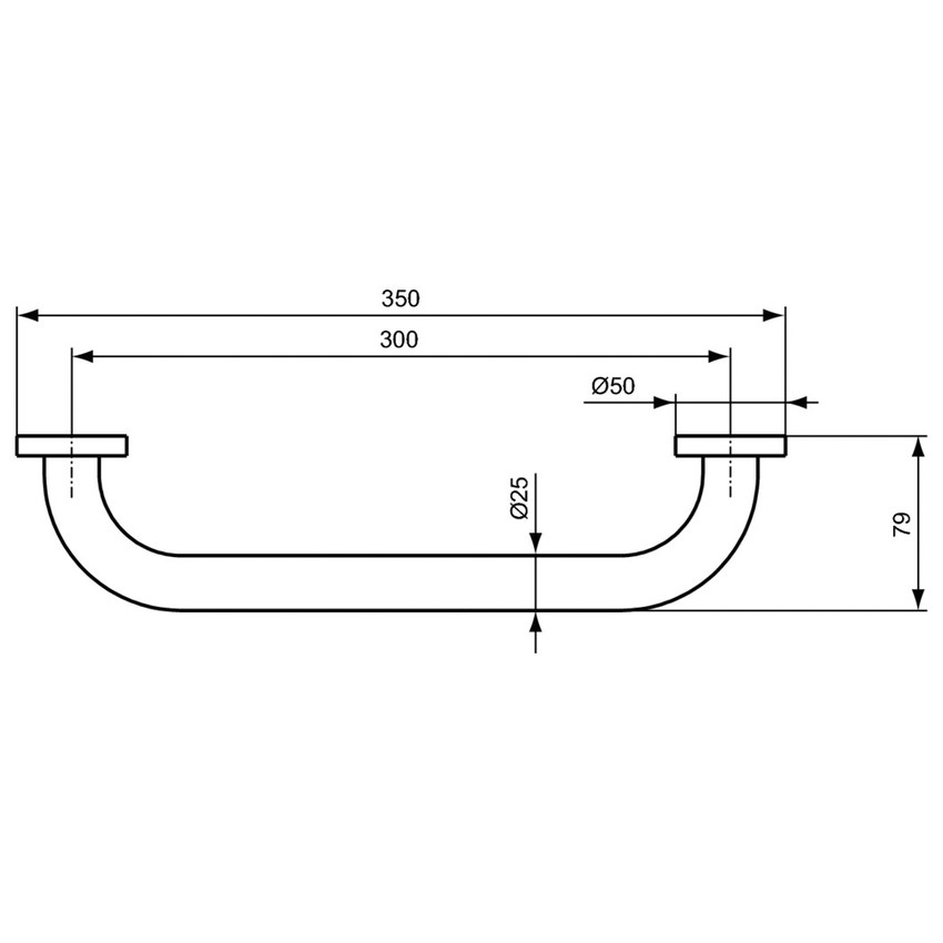 Ideal Standard A9125AA IOM mensola in vetro trasparente L.52 cm e supporto,  finitura cromo