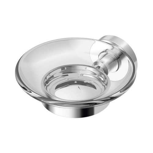 Immagine di Ideal Standard IOM portasapone in vetro trasparente con supporto finitura cromo A9123AA