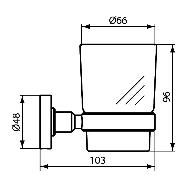 Immagine di Ideal Standard IOM portaspazzolino in vetro trasparente con supporto finitura cromo A9121AA