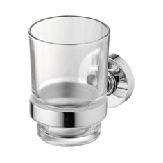 Immagine di Ideal Standard IOM portaspazzolino in vetro trasparente con supporto finitura cromo A9121AA
