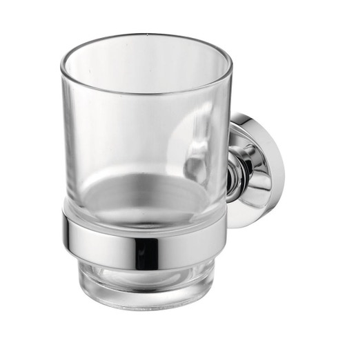 Immagine di Ideal Standard IOM portaspazzolino in vetro trasparente con supporto finitura cromo A9121AA