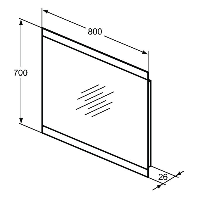 Immagine di Ideal Standard Specchio L.80 H.70 P.2.6 cm con luce a LED integrata superiore ed inferiore, finitura a specchio T3347BH
