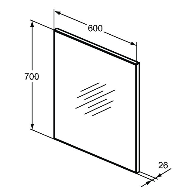 Ideal Standard T3355BH Specchio L.60 H.70 P.2.6 cm, finitura a specchio