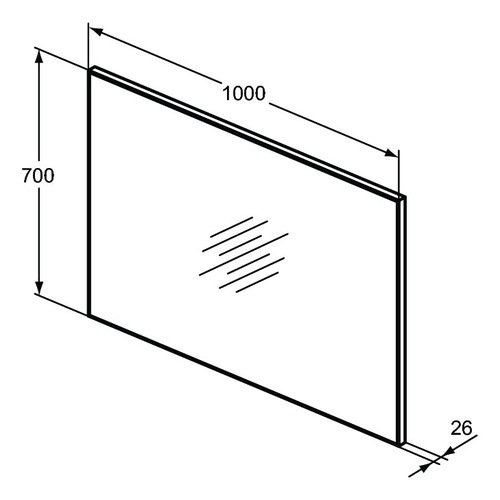 Immagine di Ideal Standard I.LIFE B set L.100 cm con mobile sottolavabo, finitura quercia scura, lavabo, colore bianco finitura lucido, specchio rettangolare T5275NW+T460301