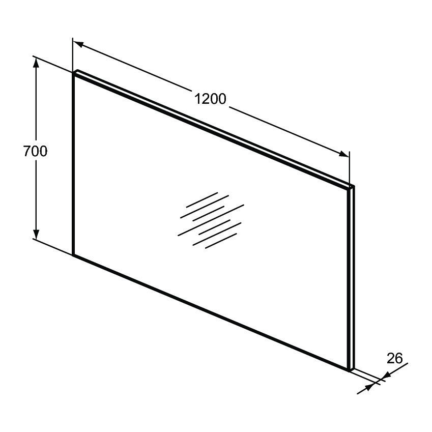 Immagine di Ideal Standard Specchio L.120 H.70 P.2.6 cm, finitura a specchio T3359BH