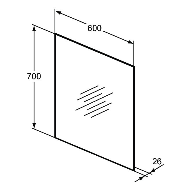 Immagine di Ideal Standard Specchio L.60 H.70 P.2.6 cm, con luce a LED perimetrale, finitura a specchio T3278BH