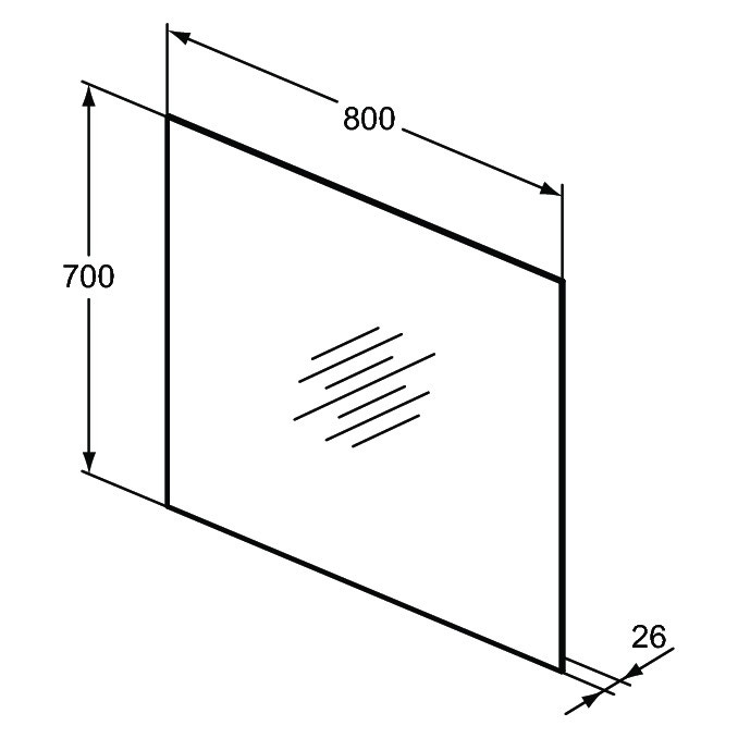 Immagine di Ideal Standard Specchio L.80 H.70 P.2.6 cm, con luce a LED perimetrale, finitura a specchio T3336BH