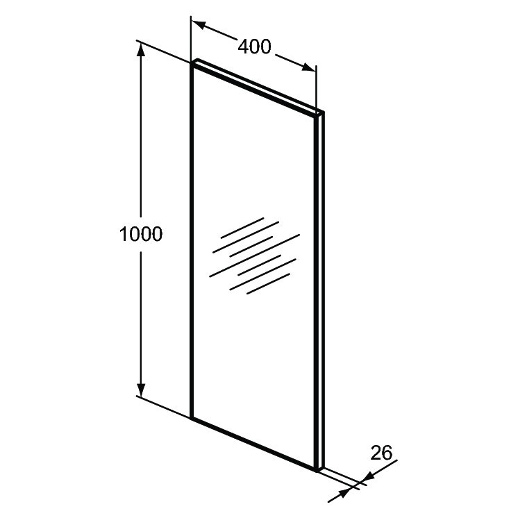 Ideal Standard T3360BH Specchio L.40 H.100 P.2.6 cm, finitura a specchio