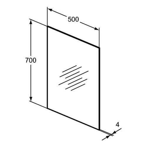 Immagine di Ideal Standard Specchio senza telaio L.50 H.70 cm, finitura a specchio T3365BH