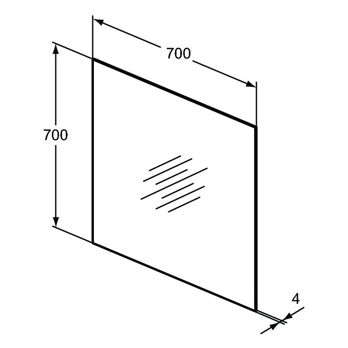 Immagine di Ideal Standard Specchio senza telaio L.70 H.70 cm, finitura a specchio T3367BH