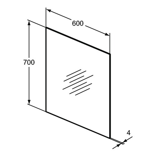 Immagine di Ideal Standard Specchio senza telaio L.60 H.70 cm, finitura a specchio T3366BH