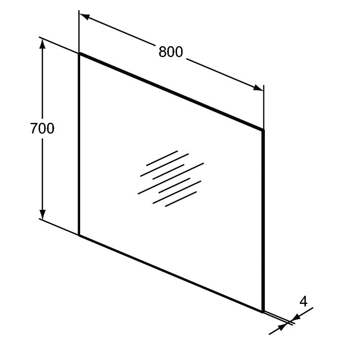 Immagine di Ideal Standard Specchio senza telaio L.80 H.70 cm, finitura a specchio T3368BH