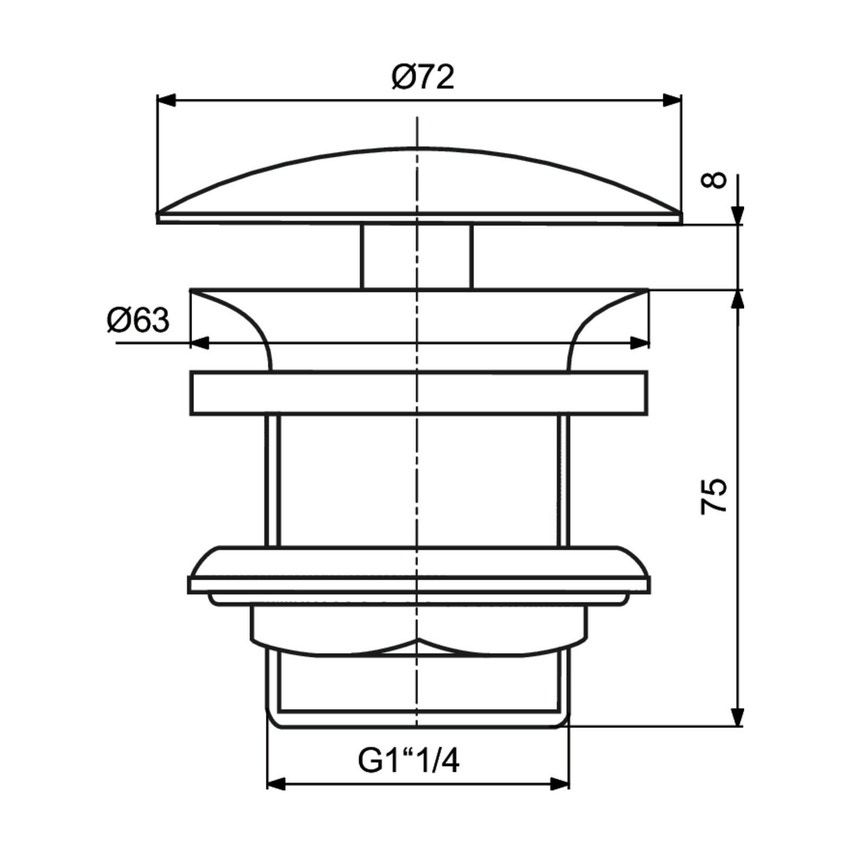 Immagine di Ideal Standard Piletta da 1 1/4" a scarico libero per lavabi J3291AA