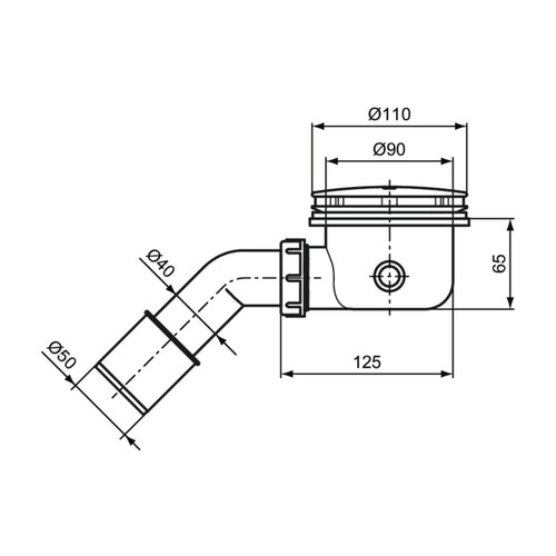 Immagine di Ideal Standard Piletta sifonata ispezionabile con foro Ø90 mm, finitura cromo J3417AA