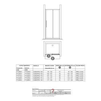 Immagine di Ideal Standard KUBO PSC Porta doccia con apertura scorrevole laterale, in vetro trasparente e profili finitura brill lucido T7329EO