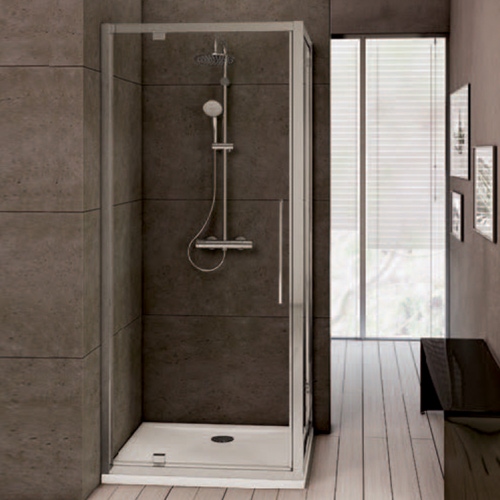 Immagine di Ideal Standard KUBO L Laterale fisso, in vetro trasparente e profili finitura brill lucido T7172EO