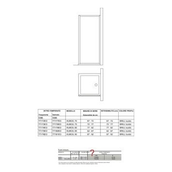 Immagine di Ideal Standard KUBO L Laterale fisso, in vetro trasparente e profili finitura brill lucido T7172EO