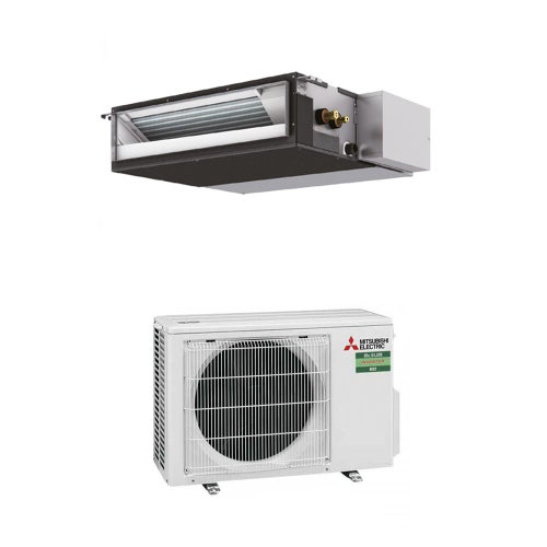 Immagine di Mitsubishi SEZ-M Canalizzabile compatta Climatizzatore canalizzabile monosplit inverter | unità esterna 2.5 kW unità interna 9000 BTU SUZ-M25VA+SEZ-M25DA2