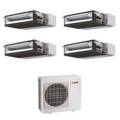 Immagine di Mitsubishi SEZ-M Canalizzabile compatta R32 Climatizzatore canalizzabile quadri split inverter | unità esterna 8 kW unità interne 9000+9000+9000+9000 BTU MXZ-4F80VF+SEZ-M[25|25|25|25]DA2