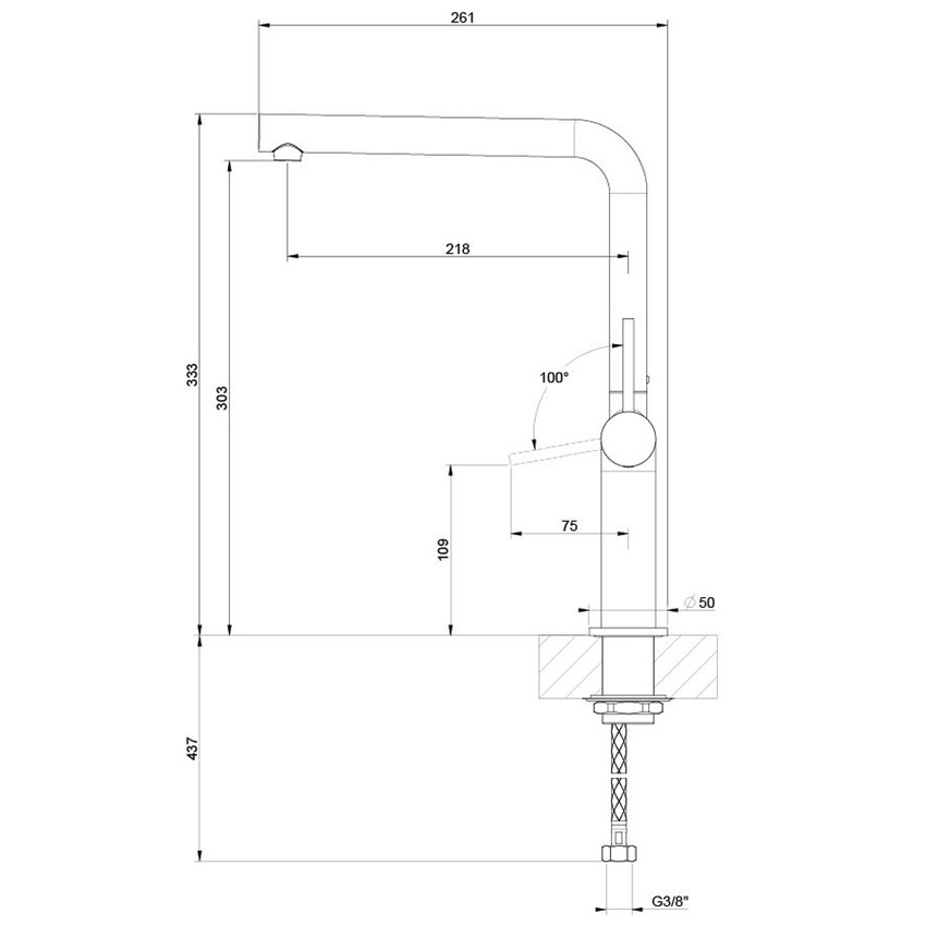 Immagine di Gessi STELO miscelatore monocomando girevole, per lavello, finitura cromo 60309#031