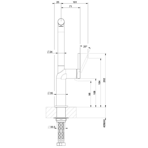 Immagine di Gessi STELO miscelatore monocomando girevole, per lavello, finitura cromo 60309#031