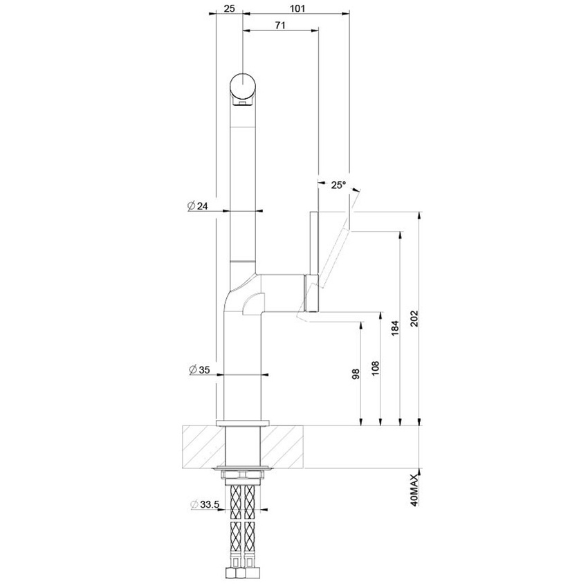 Immagine di Gessi STELO miscelatore monocomando girevole, per lavello, finitura cromo 60309#031