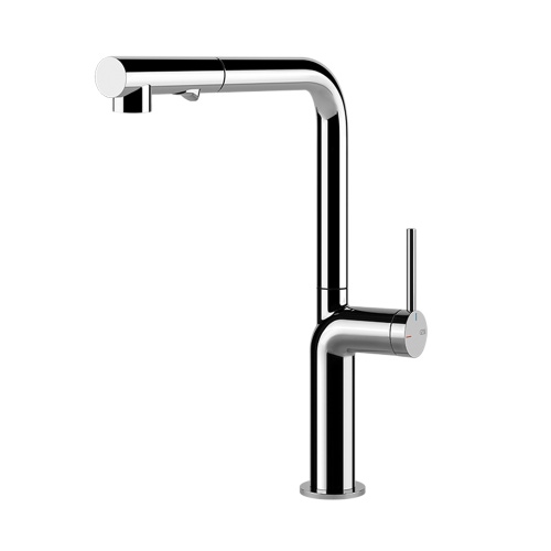 Immagine di Gessi STELO miscelatore monocomando girevole, con doccetta doppio getto, per lavello, finitura cromo 60311#031