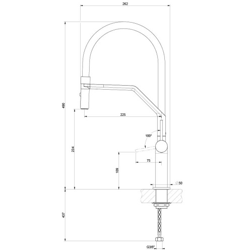 Immagine di Gessi STELO semi-pro miscelatore monocomando girevole, con doccetta doppio getto, con supporto doccetta Gessi-Easylock, per lavello, finitura cromo 60315#031