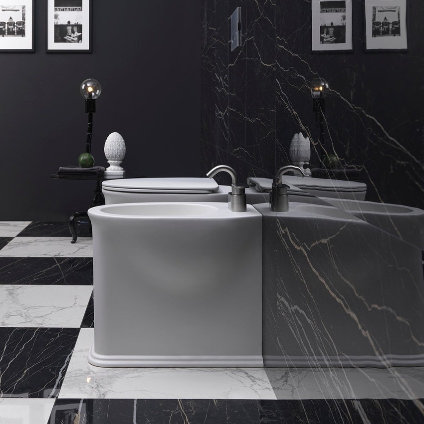 Immagine di Flaminia MADRE bidet back to wall monoforo, con troppopieno, colore bianco latte finitura opaco MA217LAT