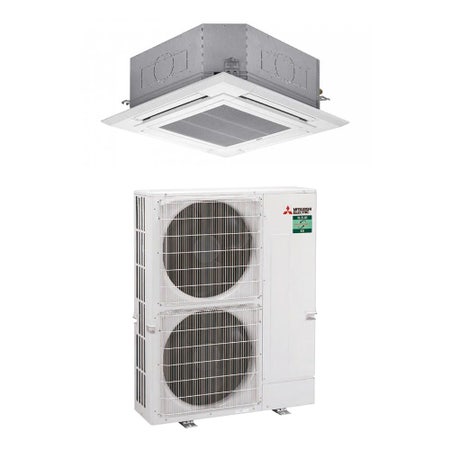 Immagine di Mitsubishi PLA-M CASSETTA 4 VIE Climatizzatore a cassetta monosplit inverter | unità esterna 9.5 kW trifase unità interna 35000 BTU PUZ-ZM100YKA2+PLA-M100EA2