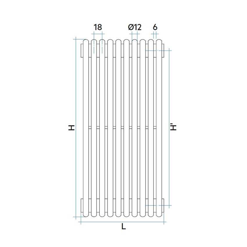 Immagine di Irsap ARPA12_2 radiatore verticale 44 elementi H.182 L.79,6 P.5 cm, colore sablè finitura ruvido A22182044Y4IR01A01