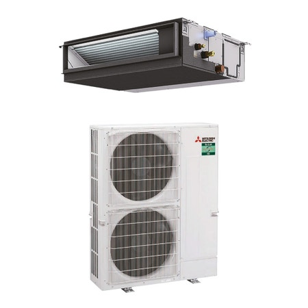Immagine di Mitsubishi PEAD-M CANALIZZATA MEDIA PREVALENZA Climatizzatore canalizzabile monosplit inverter | unità esterna POWER INVERTER 12.5 kW unità interna 43000 BTU PUZ-ZM125VKA2-PEAD-M125JA2
