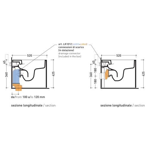 Immagine di Flaminia ASTRA vaso back to wall, con sistema goclean® e scarico S/P, senza sedile, colore bianco AS117G