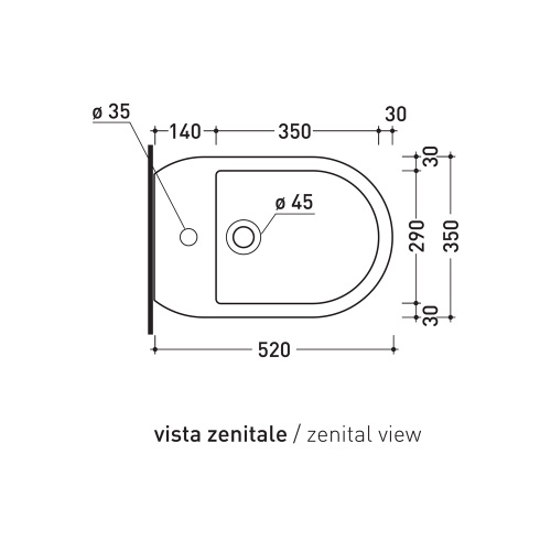 Immagine di Flaminia ASTRA bidet back to wall, monoforo, con troppopieno, colore bianco AS217